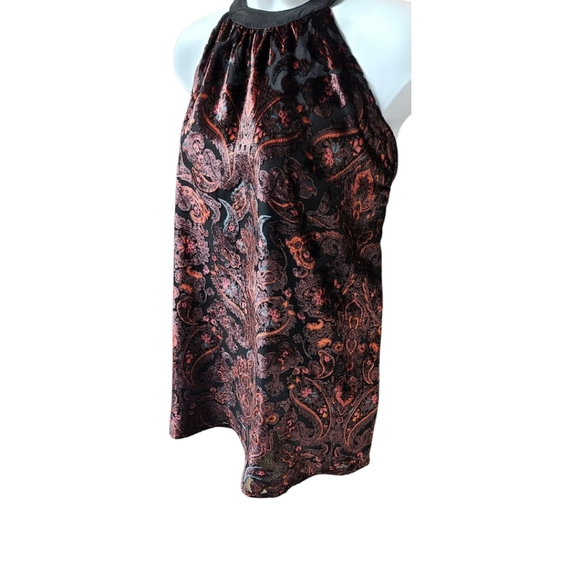 Torrid Velvet Halter -Top Black and Burgundy Paisley Print With Tunic Length 4X - Picture 8 of 16